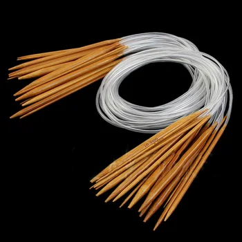 

18Pcs 80cm Sewing Needles Useful Smooth Tube Circular Double Point Bamboo Carbonized Knitting Needles