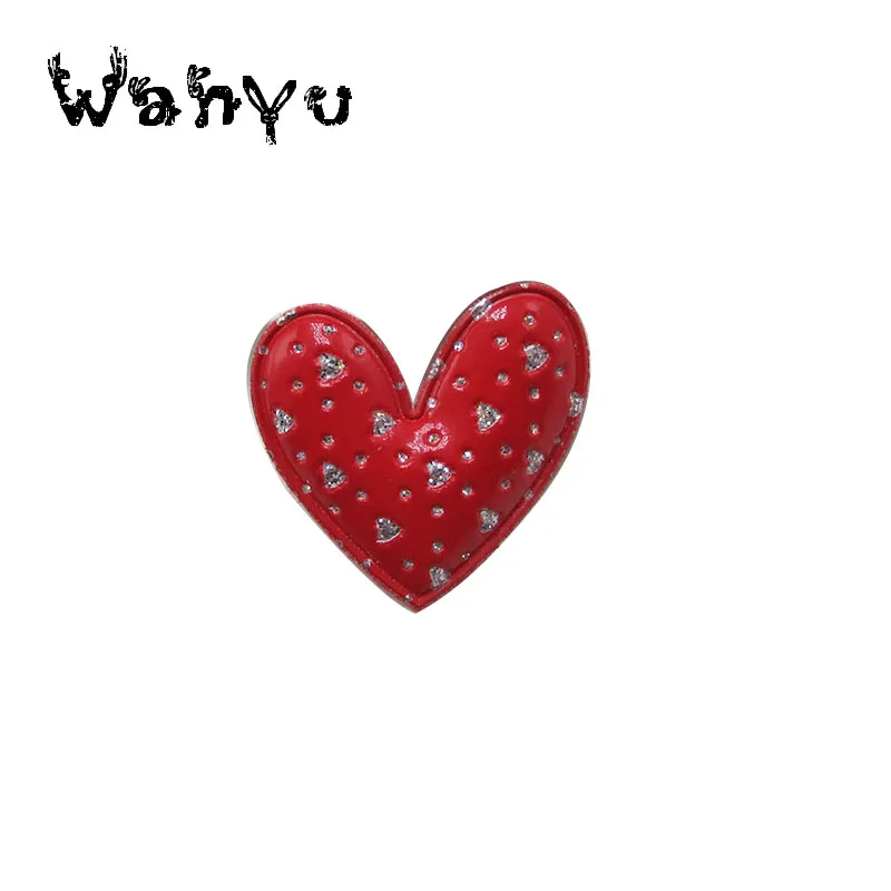 50 шт./лот 5*5 см швейная нашивка Love Heart стеганая аппликация микс пять цветов для
