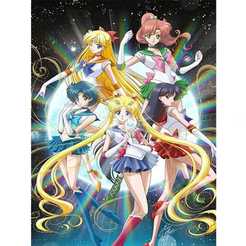 

Diy diamond portrait painting cross stitch kits diamond embroidered 5d Square / Round diamond restaurant bedroom Sailor Moon