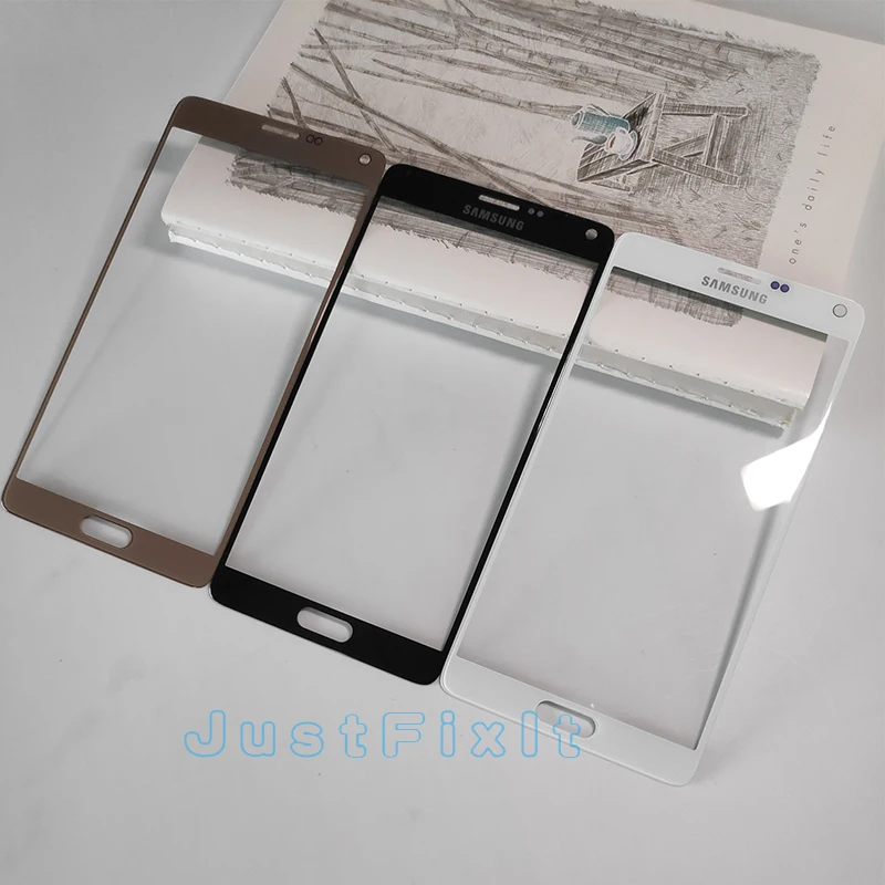 Для Samsung Galaxy Note 4 N910 N910C N910F N910A сенсорный ЖК-экран внешнее стекло сменная клейкая