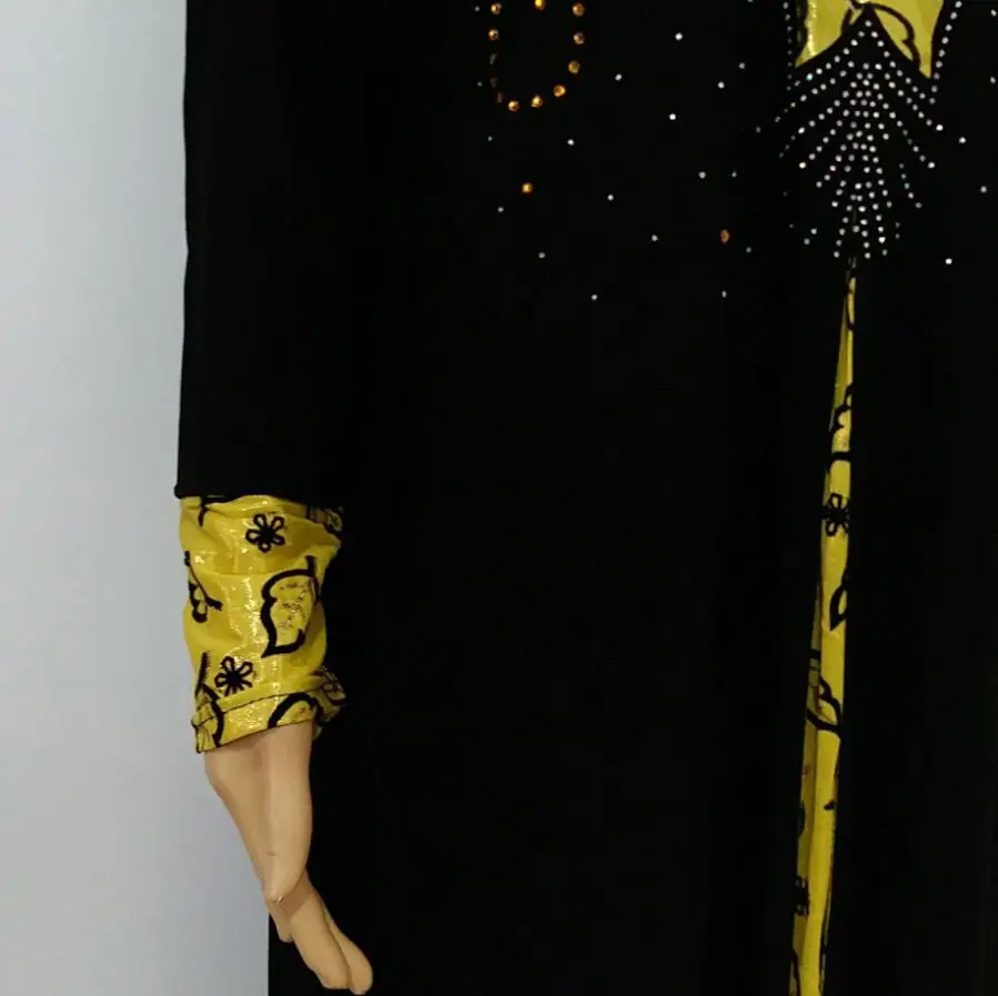 Мусульманская черная абайя мусульманская одежда для женщин Мода размера плюс Стразы Дубай Кафтан халат платье Турецкая абайя D265