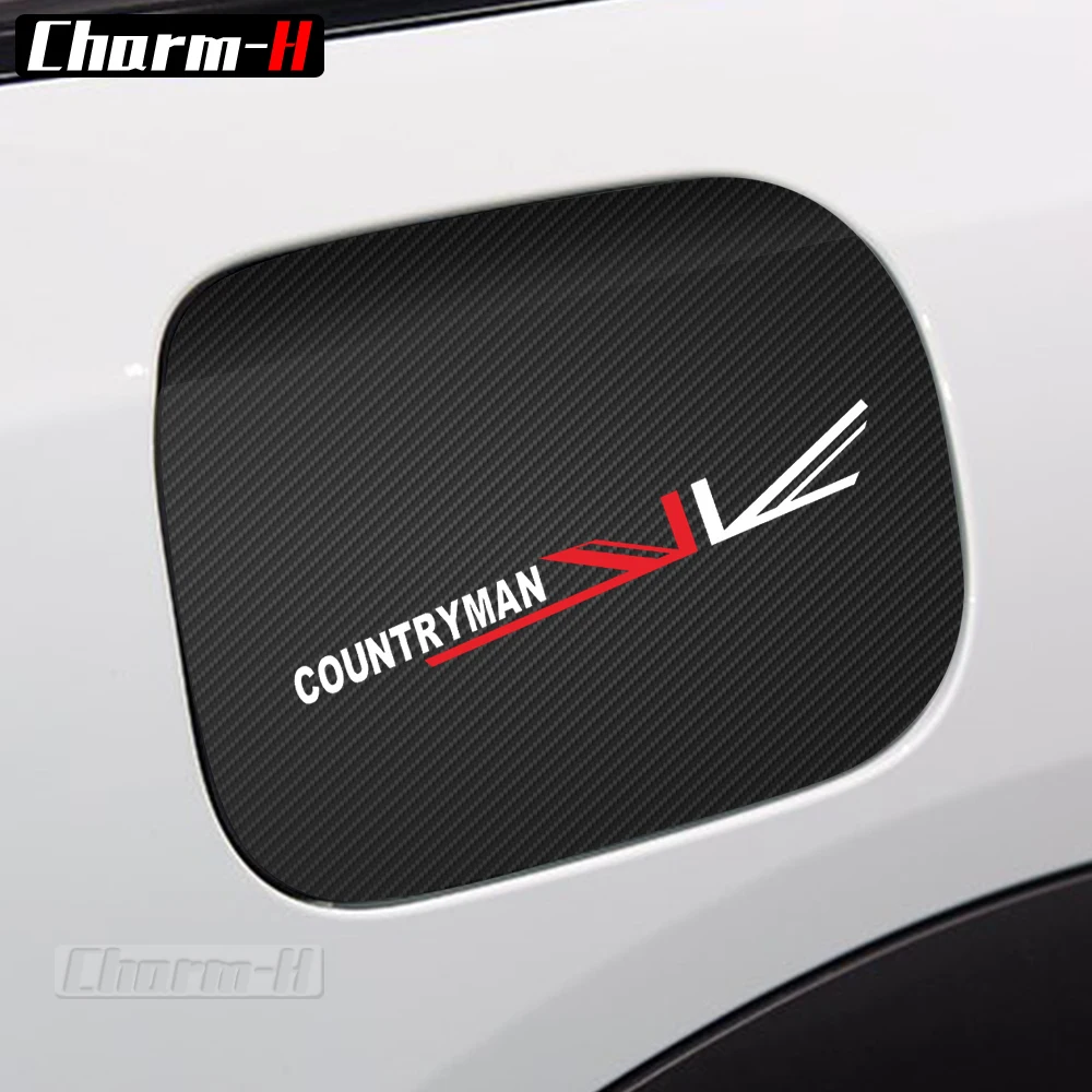 For Mini Cooper Countryman F60 Union Jack Style 5D Carbon Fiber Vinyl Car Decoration Fuel Cap Tank Cover Sticker Decals 2017-