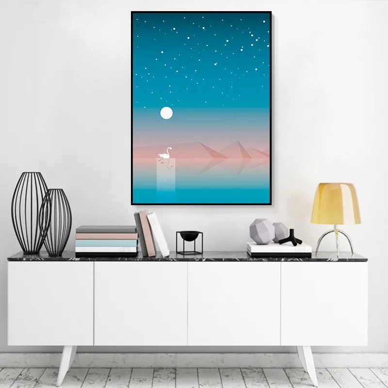 Swan-Scenery-Art-Decoration-PicturePosters-Prints-Wall-Art-Bedroom-bar-Living-Room-Home-Decoration-Canvas-Painting (2)