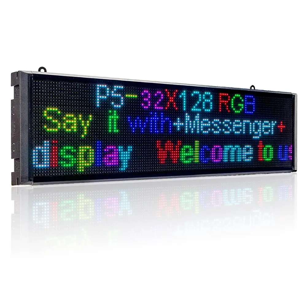 

P5mm 32x128 Pixel Smd RGB WiFi LED sign indoor shopwindow Programmable Scrolling Display Board-110V-220V EU US AU plug