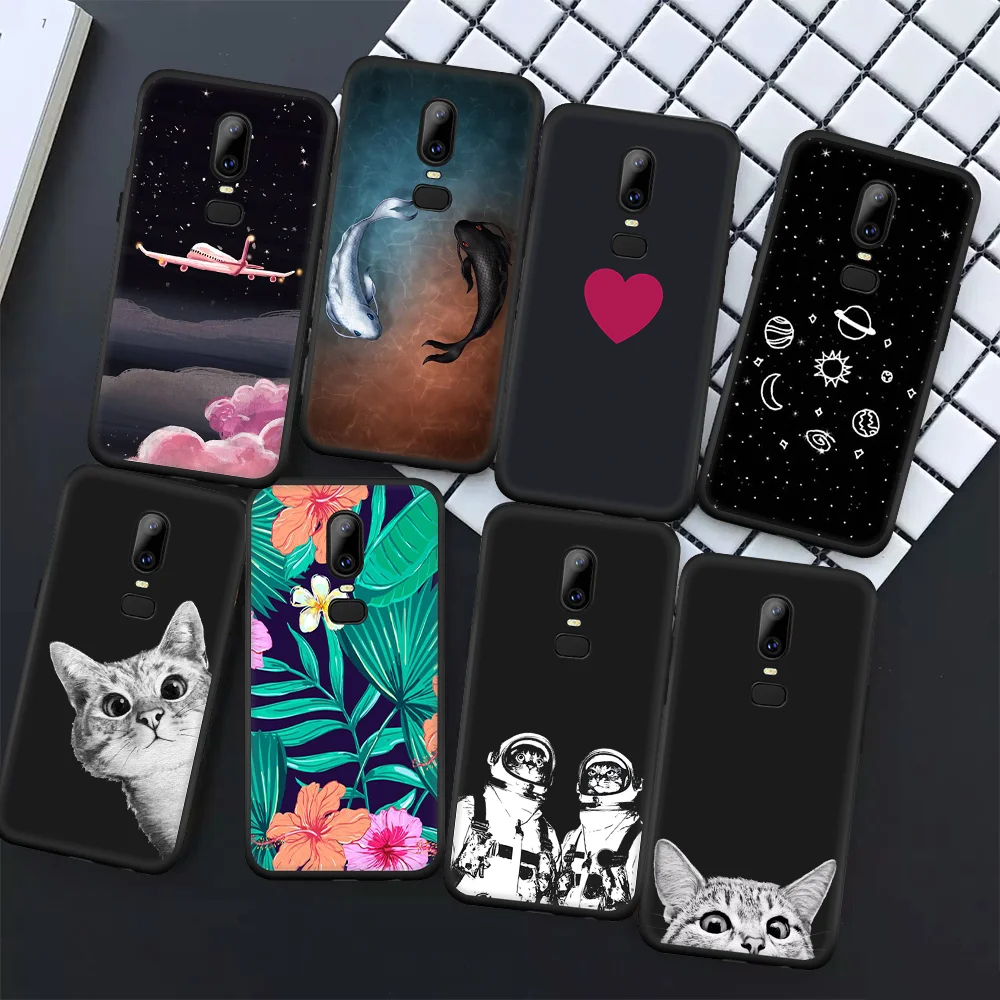 

GerTong Soft Silicone Phone Case For Oneplus 5 5T 6 Ultra Thin Back Cover Shell For One plus 1+5T 1+6 Cover Coque Animal Flowers