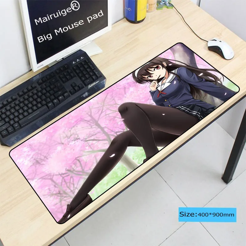 Mairuige Anime Girl Large mouse pad Anti-slip Natural Rubber PC Computer Gaming mousepad Desk Mat f