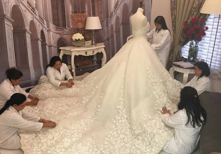 Ирина Bridals gelinlik Цвет с длинным рукавом Кружева аппликация Low Cut темно-красный свадебное платье