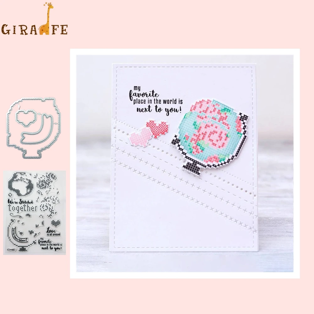 

Minecraft Map Stamps and Dies for Card Making Cutting Dies Heart DIY Scrapbooking Metal Craft Cut Embossing Stamp and Die Set