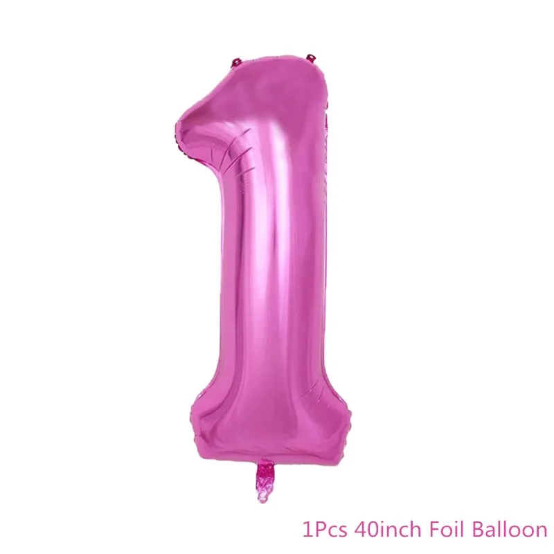 Chicinlife 1st День Рождения украшения синий розовый фольгированные шары мальчик девочка один год день рождения ребенка душ детские праздничные принадлежности - Цвет: Pink