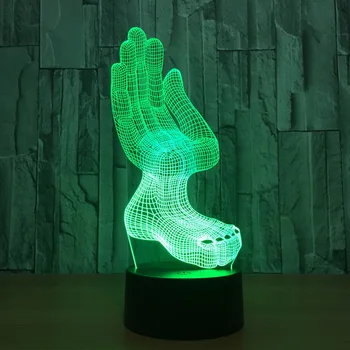 

Hands And Feet 7 Color Lamp 3d Visual Led Night Lights For Kids Touch Usb Table Lampara Lampe Baby Sleeping Nightlight