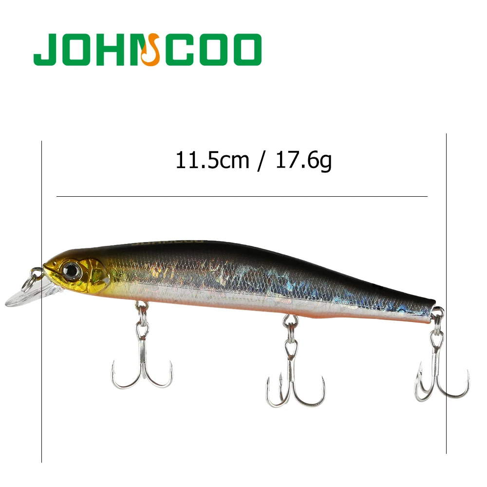 JOHNCOO 1 шт. новый жесткий Minnow рыболовный Воблер для рыбалки 11 5 см 17 6 г