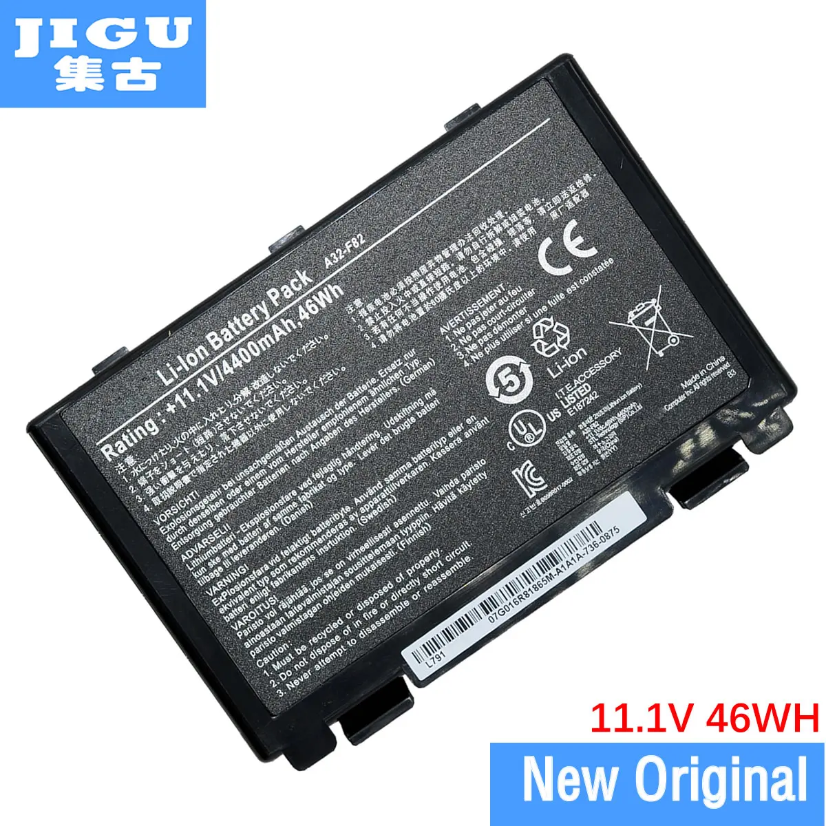 JIGU для Asus A32-F82 A32-F52 L0690L6 L0A2016 Оригинальный аккумулятор ноутбука F82 F83S K40 K40E K6C11 F52 K50 K51
