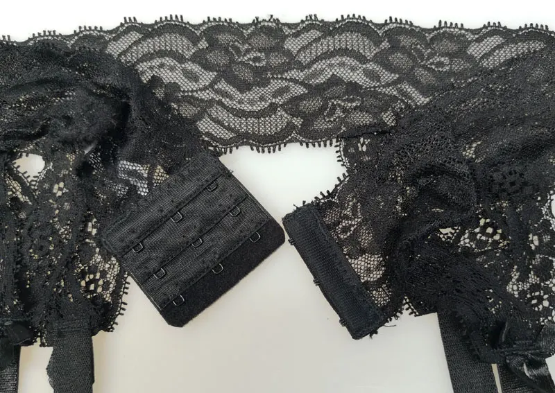 Черные кружевные подвязки с бантом для чулок, металлические пряжки, подвязки, пояс для женщин, сексуальное комфортное белье с поясом GA1269