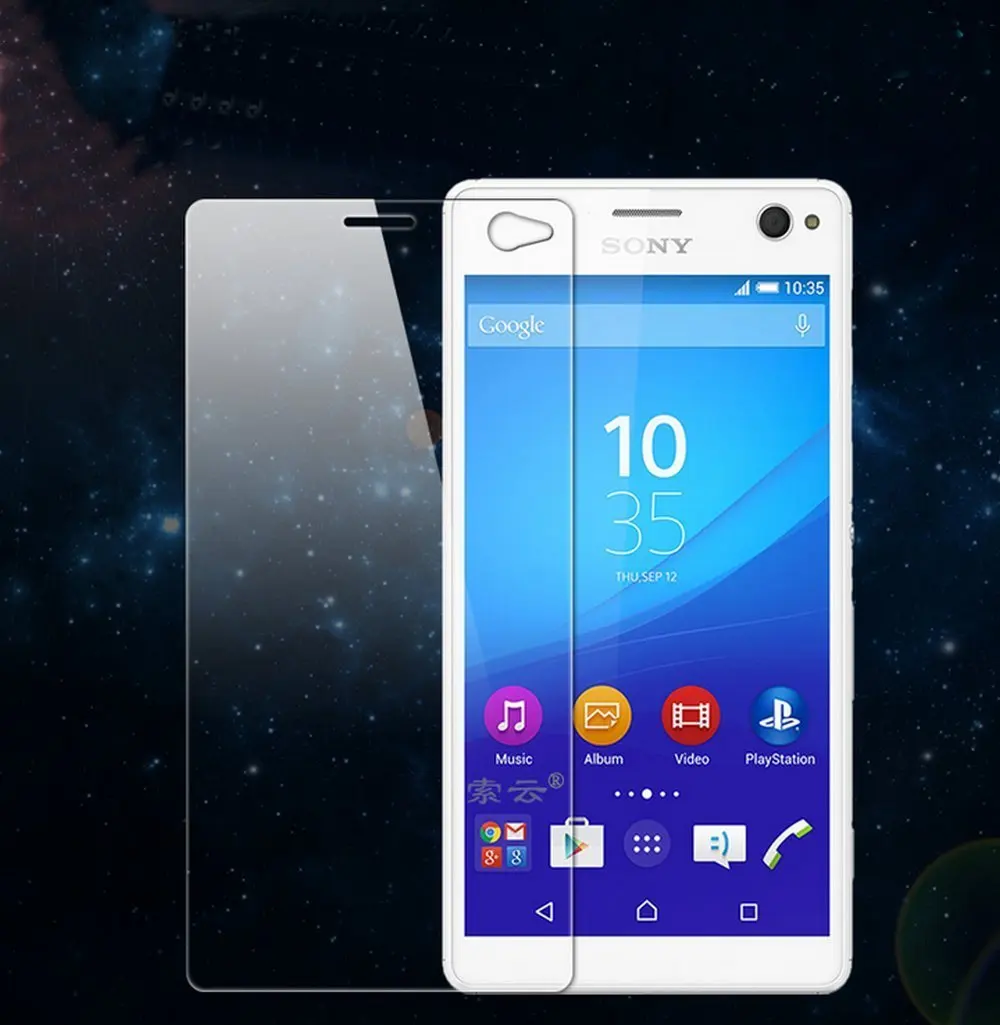5 шт./лот закаленное Стекло для sony Xperia C4 двойной Экран протектор Защитная пленка