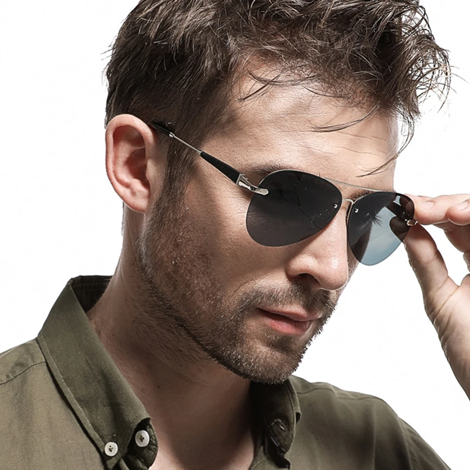 ELITERA фирменный дизайн ретро овальные поляризованные солнцезащитные очки мужские очки для вождения мужские солнцезащитные очки без оправы