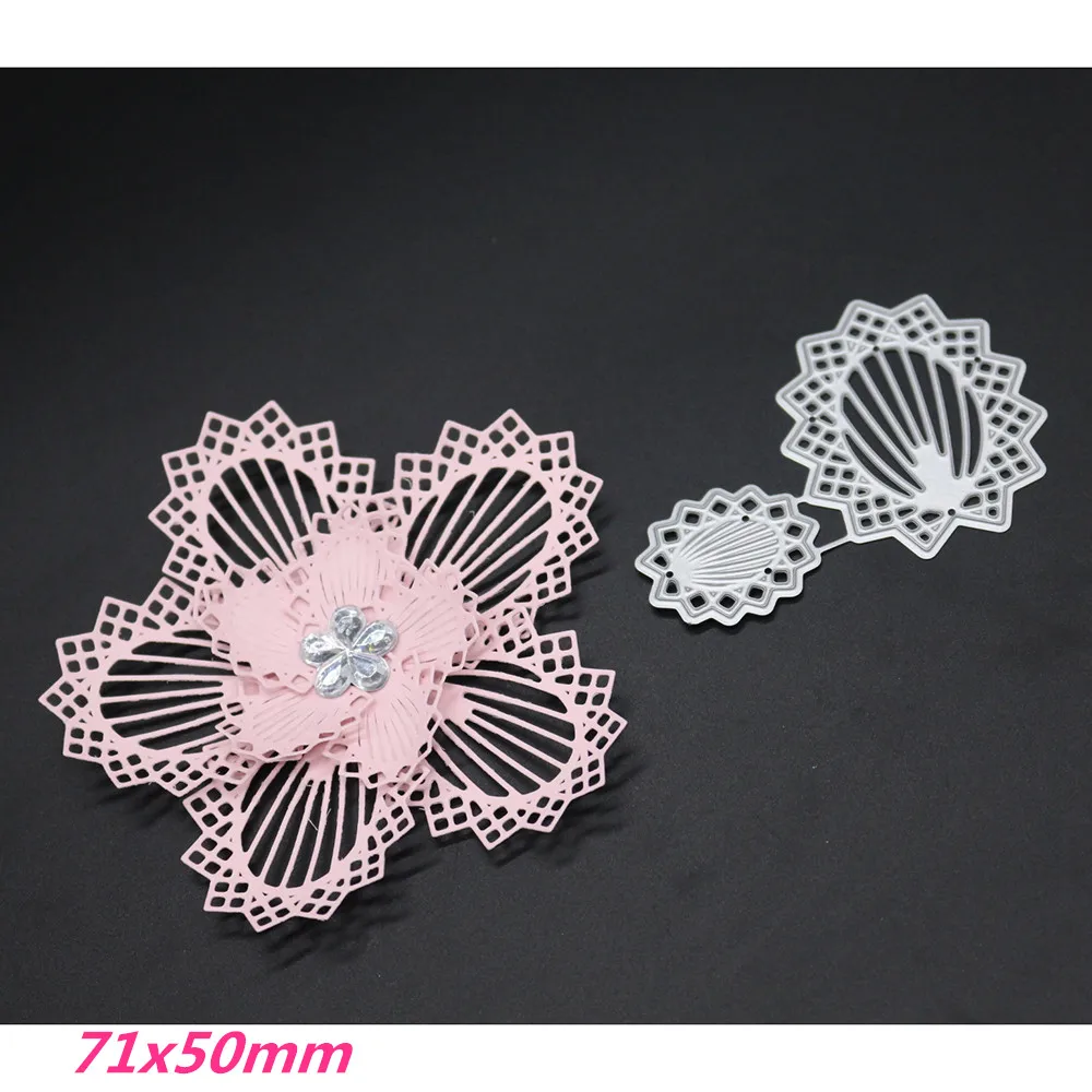 

71x50mm Flower Lace Making Scrapbook Greeting Card Lace Hollow Metal Cutting Dies Stencil Frame Embossing Template DIY