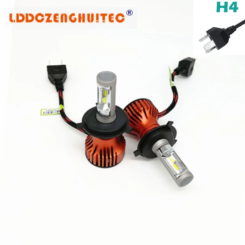 LDDCZENGHUITEC T8 H4 H7 H11 9005 9006 H1 светодиодный ные Автомобильные фары 12 В 24 ZES чипы 60 Вт 8000лм
