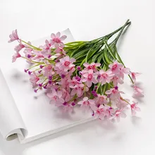 Модная Орхидея, искусственные цветы, сделай сам, искусственная Орхидея, цветы из шелка гирлянда в виде букета фаленопсис для свадебного украшения дома