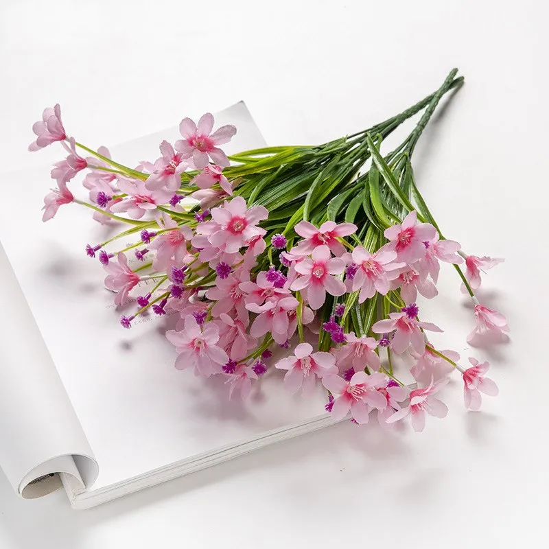 

Fashion Orchid Artificial Flowers DIY Artificial Orchid Silk Flower Garland Bouquet Phalaenopsis for Wedding Home Decoration