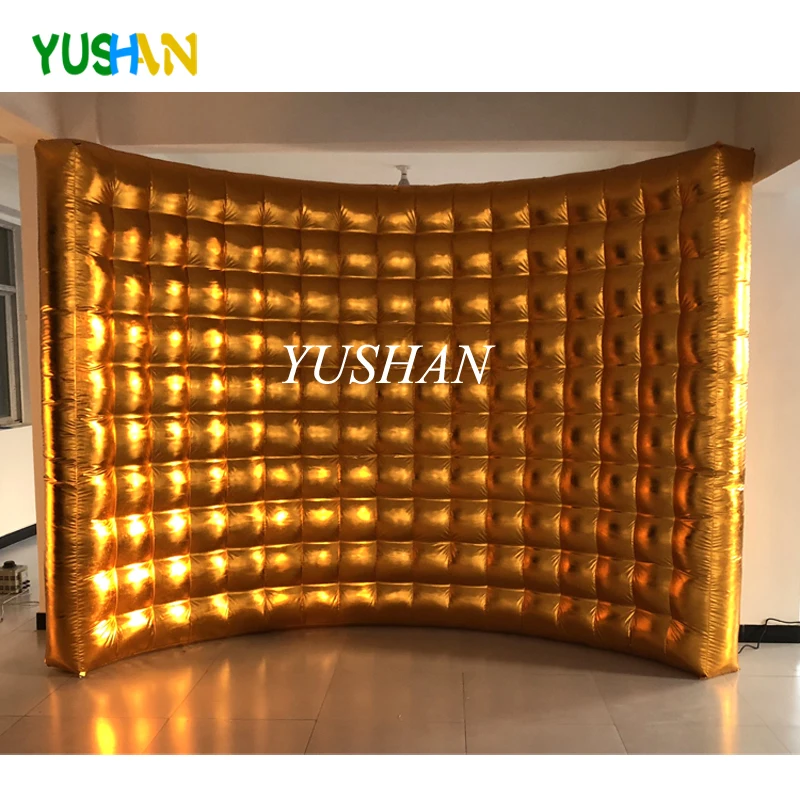 Shiny Gold Oxford Inflatable Photo Booth Wall Party Backdrops No LED Walls Wedding Backdrop Decoration FOR EVENT SALE | Дом и сад