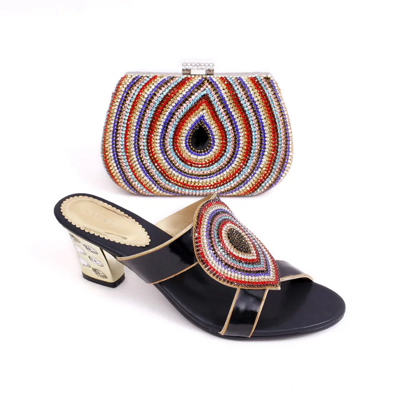 Italian style PU leather font b shoes b font and bag set African font b party