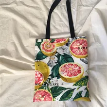 YILE хлопок холст эко хозяйственная сумка Печать фрукт, лимон, апельсин L8625a