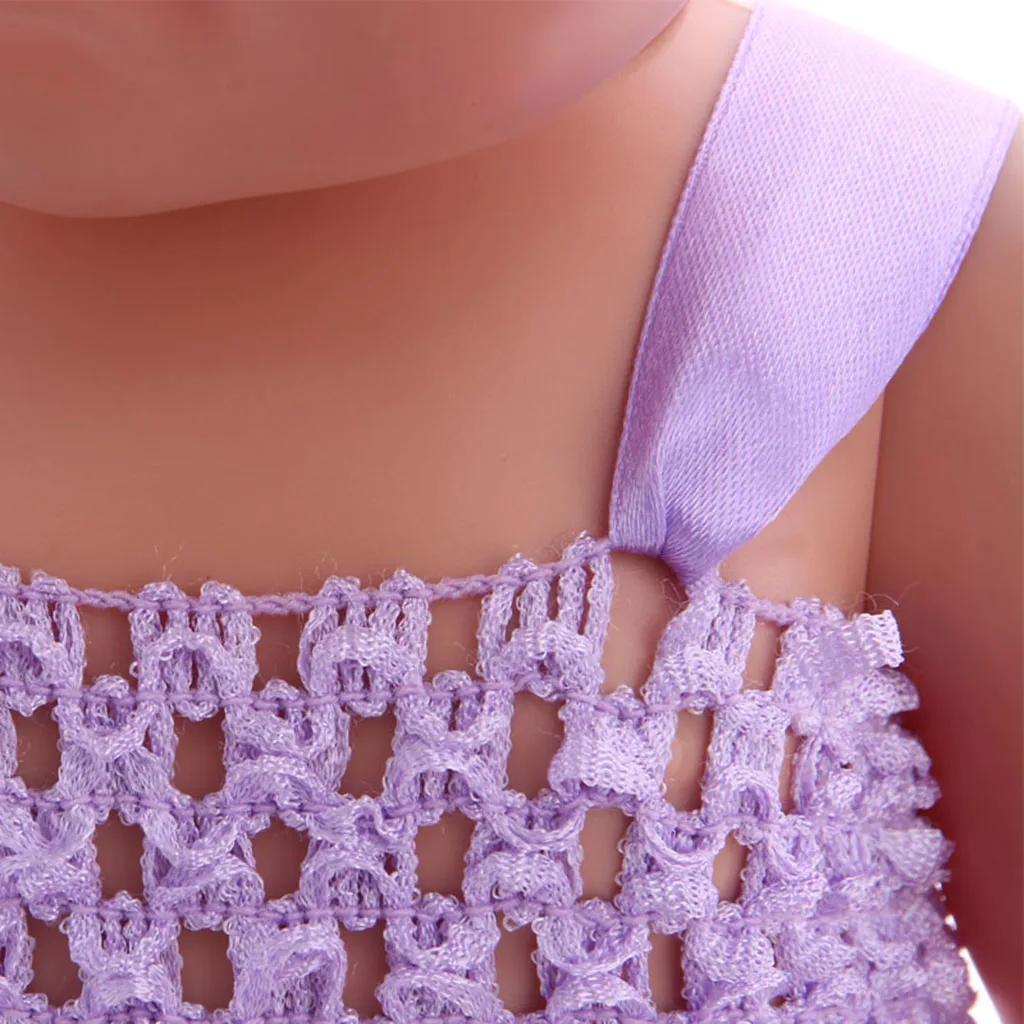Irregular Fairy Long Gauzy Lace Dress Brace Skirt for 18 inch Girl Doll Baby Dolls Dress 
