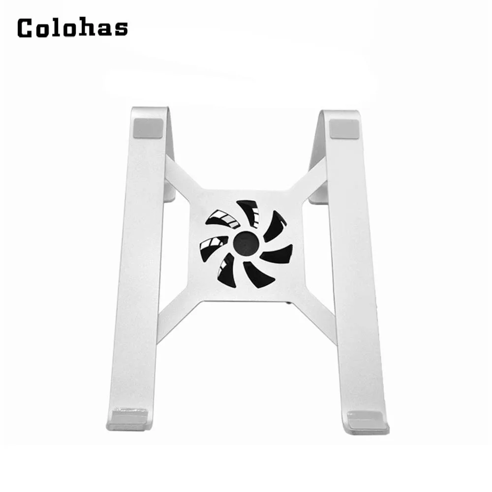 

Sliver Aluminum Alloy Laptop Stand with Cooler Fan for 11 to 15 Inch Notebook Simple Office Holder for Macbook Air Pro Retina