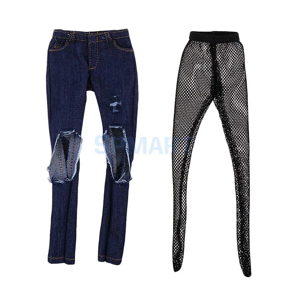1/6 Scale Female Ripped Jeans Women Pants Clothes for 12inch Phicen Kumik Soldier Action Figures Collectible DIY Accessories