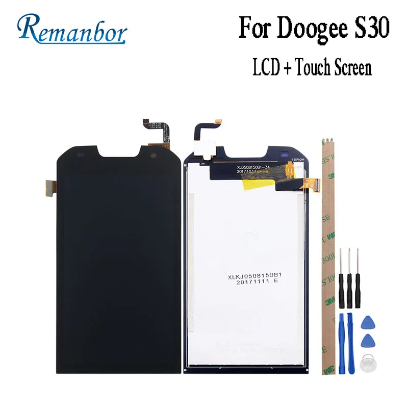 

Remanbor For Doogee S30 LCD Display+Touch Screen 5.0"Assembly Repair Parts For Doogee S30 Phone Accessories +Tools +Adhesive