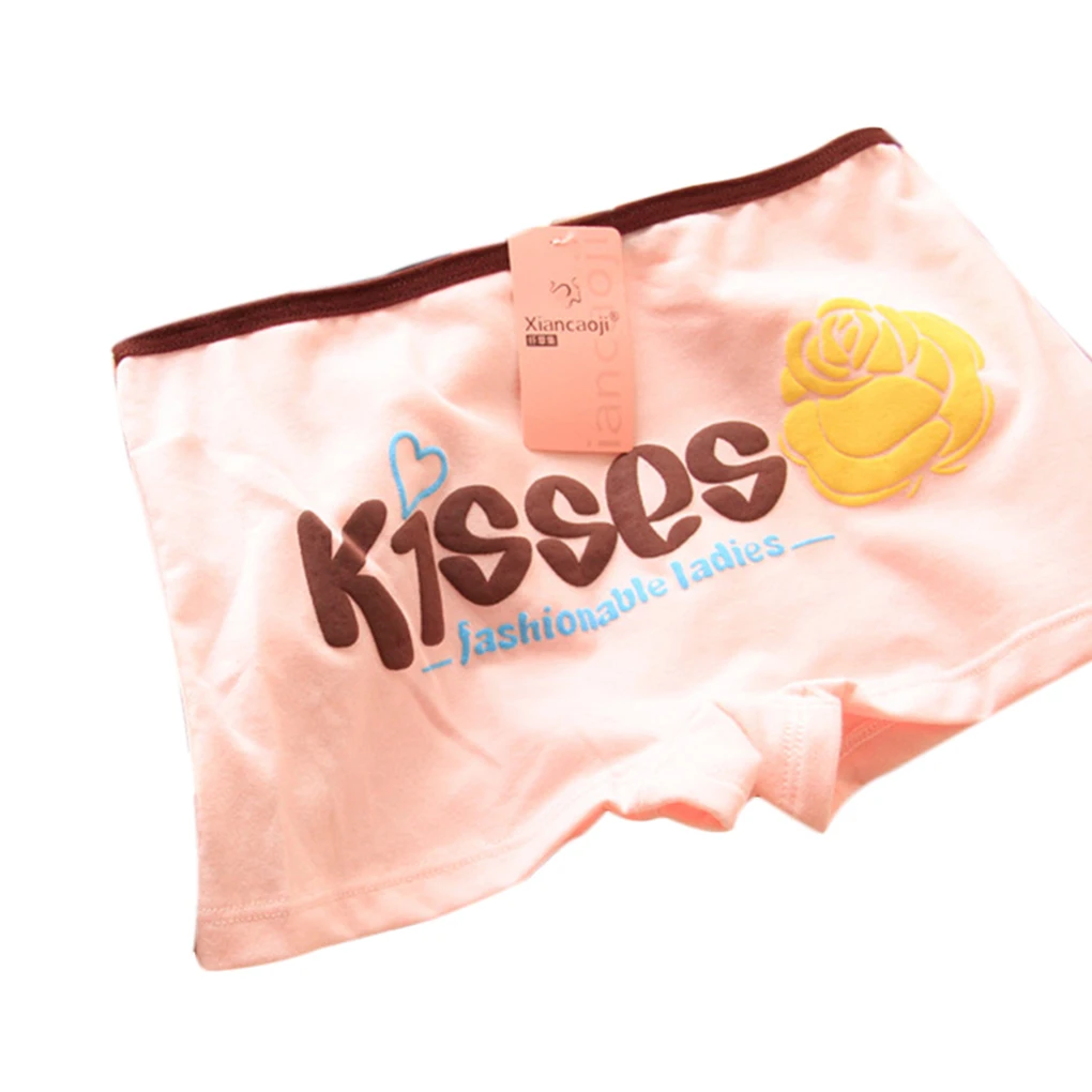 Горячий дизайн Sighle весь продавать Поцелуи Роза печатных Для женщин хлопковые трусы анти-экспозиции безопасности нижнее белье трусики