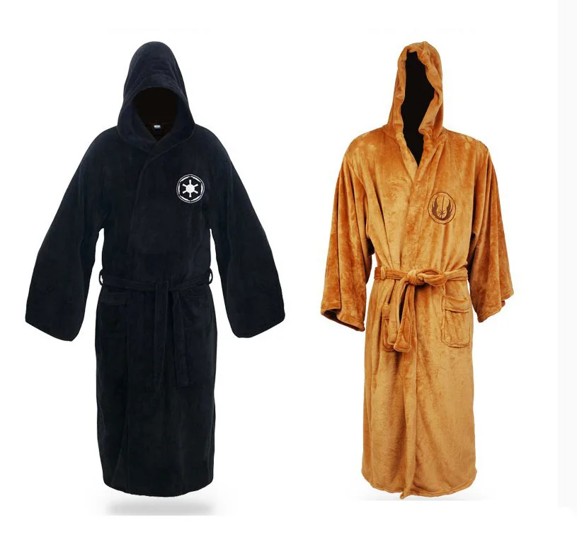Für Star Wars Erwachsene Braun Jedi Schwarz Sith Schlaf Robe Männer Bademantel Cape Mantel Lounge Kostüm