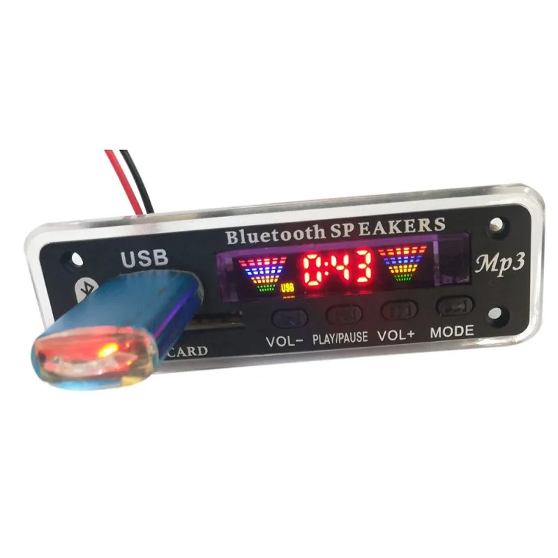 

Wireless Bluetooth 5.0 12V MP3 WMA Decoder Board Audio Lossless APE Module USB TF FM Radio Support Power-off Memory Playback