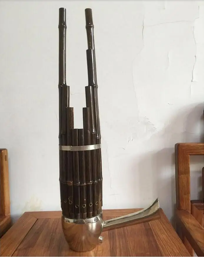 Chinese traditional Musical Instruments BAMBOO SHENG ancient reed pipe wind instrument sheng D tone 17 keys purple bamboo sheng