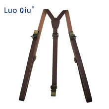 Высококлассный черный и коричневый крючок кожаные подтяжки Ретро мода длинные подтяжки плоскогубцы женские мужские подтяжки