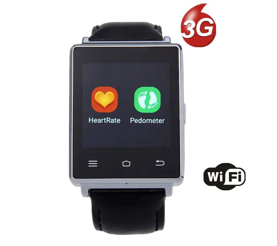 

D6 watch phon 3G WIFI Bluetooth Android Smart Watch Phone With Quad Core CPU With GPS HeartRate Monitor FM Radio