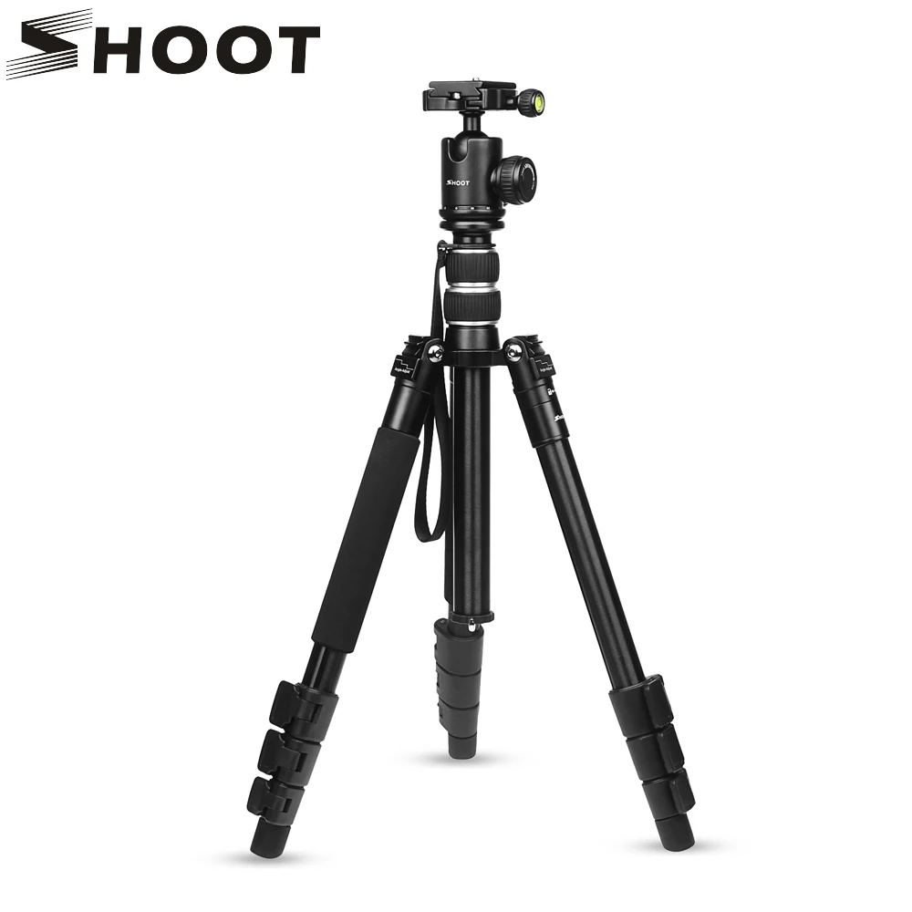 SHOOT Camera Tripod Stand Holder Mount with Ball Head for Canon 1300D Nikon D3400 D5300 Sony A6000 X3000 DSLR Camera Accessories