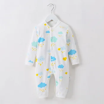

-Baby Clothes One-Piece Jumpsuits Buttons-Up 100% Cotton Long-Sleeves Pink Cute Coveralls 3-12 Months