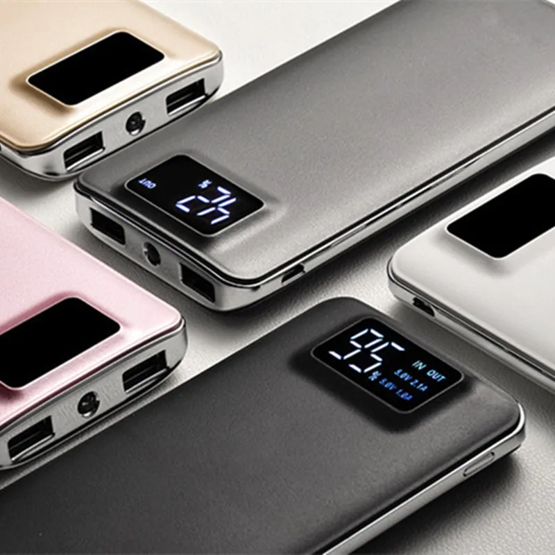 Мощность Bank 30000 mah внешняя Батарея повербанк 2 USB светодиодный банк Портативный