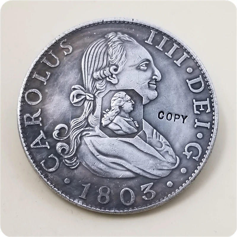 1803 Великобритания 8 Reales George III Coinage копия монеты Бесплатная доставка|Безвалютные