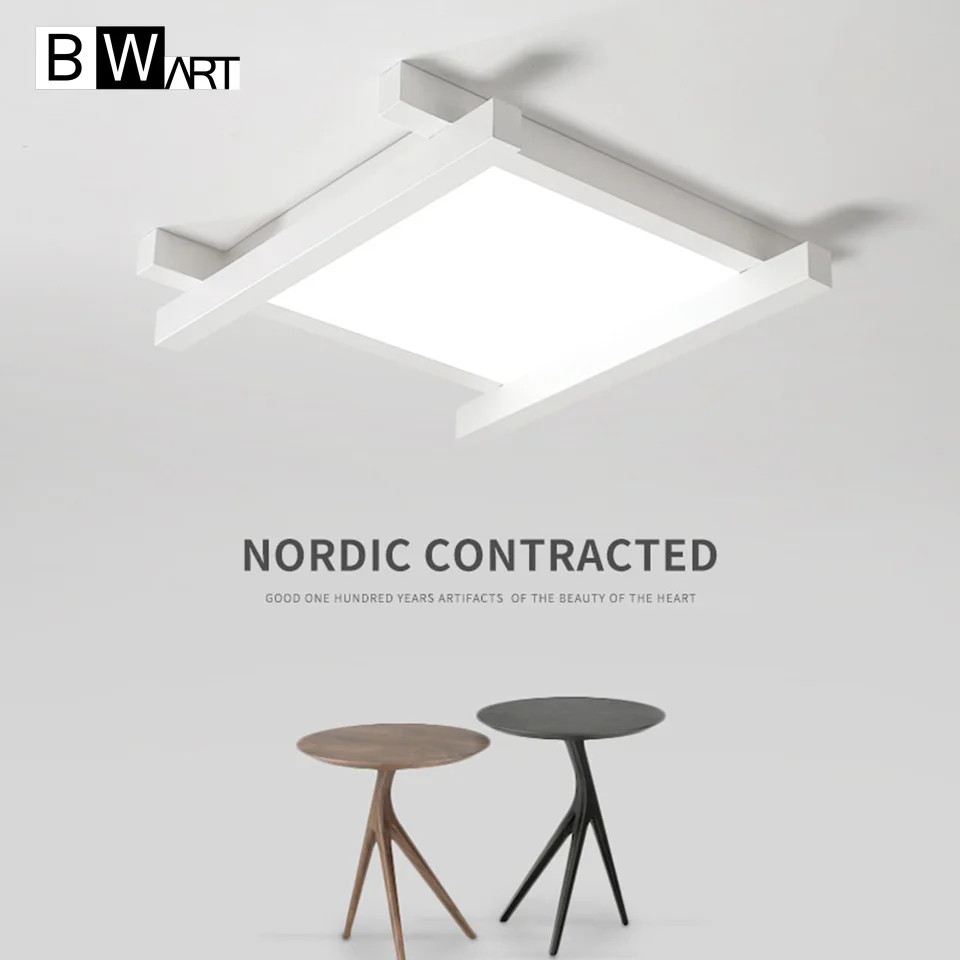 

BWART Modern led Ceiling light Remote Black White Ceiling lamp fixture for dining living room bedroom kitchen salon home