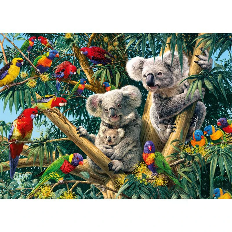 

diy 5d Full drilling diamond embroidery Scenery Animal Koala and Parrot diamond painting Cross stitch Home Decoration
