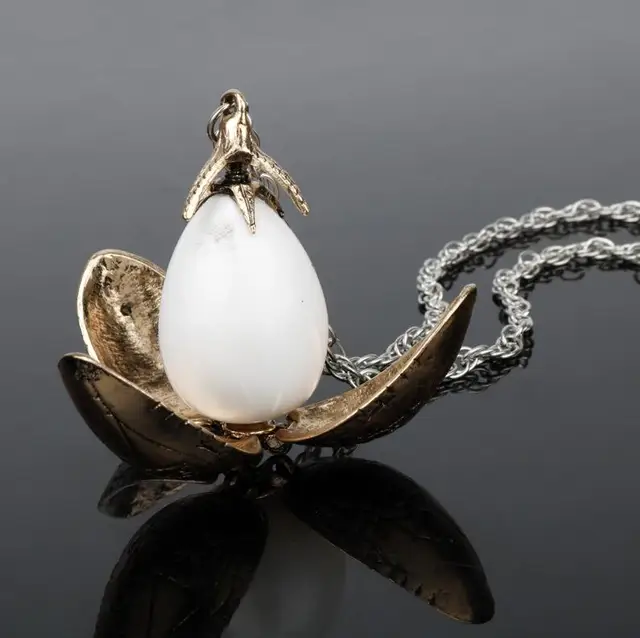 Cheap Harri Fire Dragon Egg Potter Pendant Goblet Of Fire Rotation Activity Unisex Magic Open Style Gift Vintage Necklace Wholesale