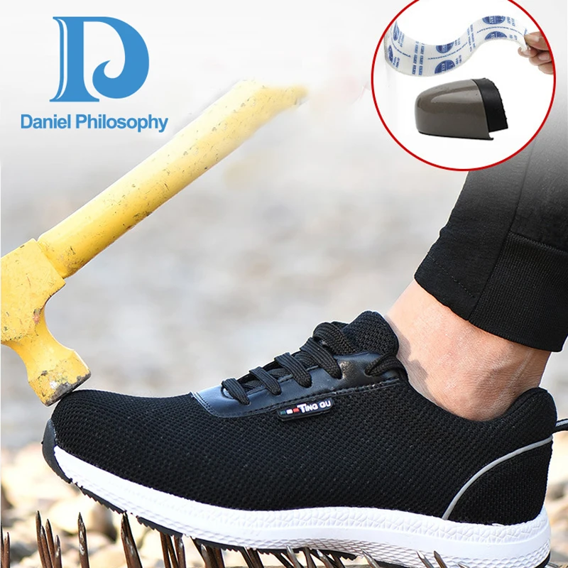 Homens Segurança Anti Ocasional blue Trabalho Estática Leve Sneaker Reflexivo Black Lightweight Sapatos Do De Construção Lightweight Aço Respirável Biqueira rxFIqr
