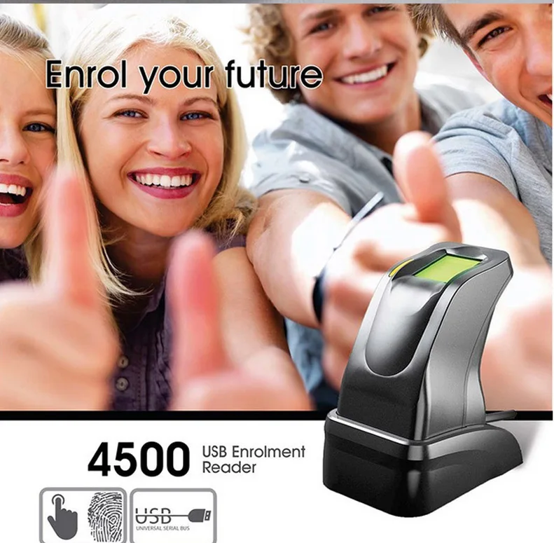 Оригинальный! USB датчик отпечатков пальцев usb Двуметрические сканер entrolment Reader Zk4500