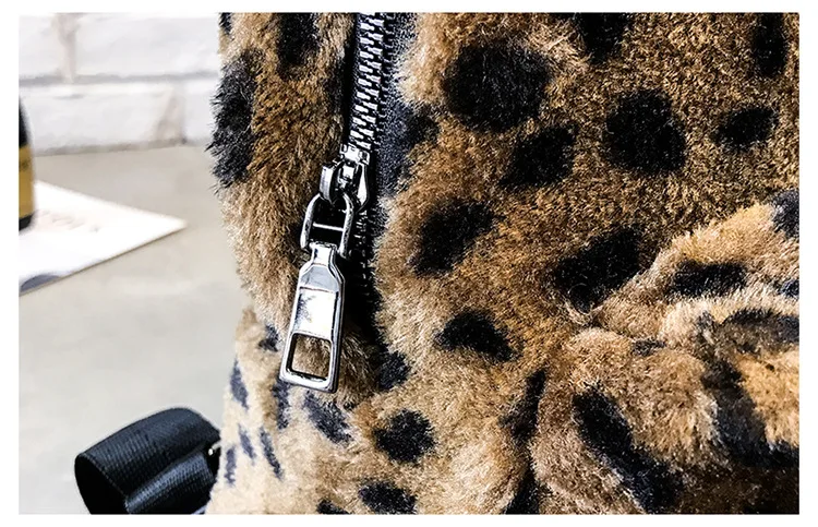 Модный женский рюкзак с леопардовым принтом, Вельветовая Женская дорожная сумка с двумя ремешками, Большая вместительная школьная сумка на плечо для девочек