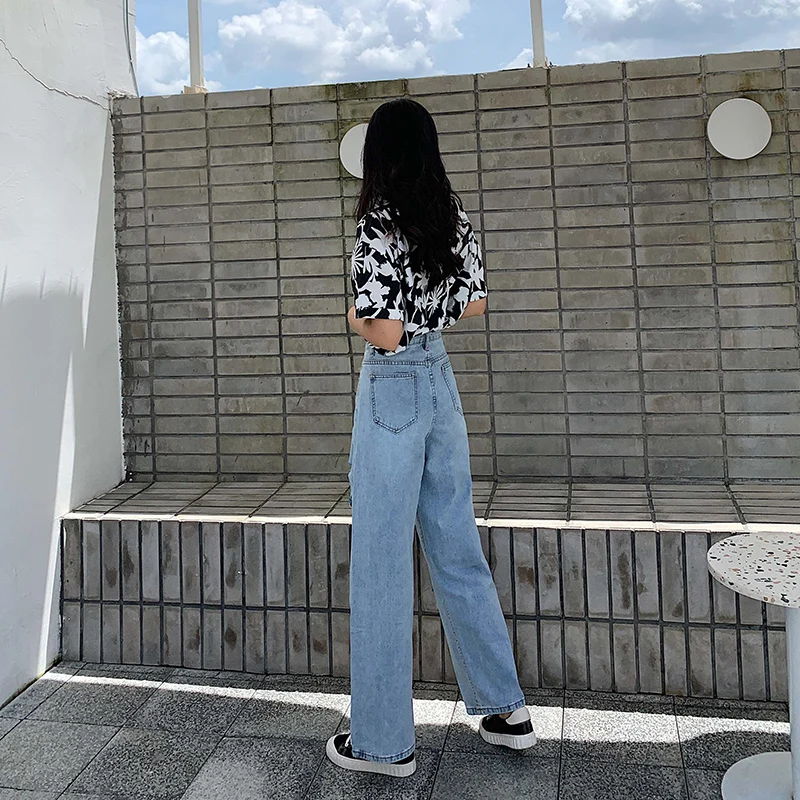 GUUZYUVIZ Wide Leg Jeans Woman High Waist Denim Pants Ladies Trousers Vintage Loose Casual Bell Bottom Jeans Vaqueros Mujer