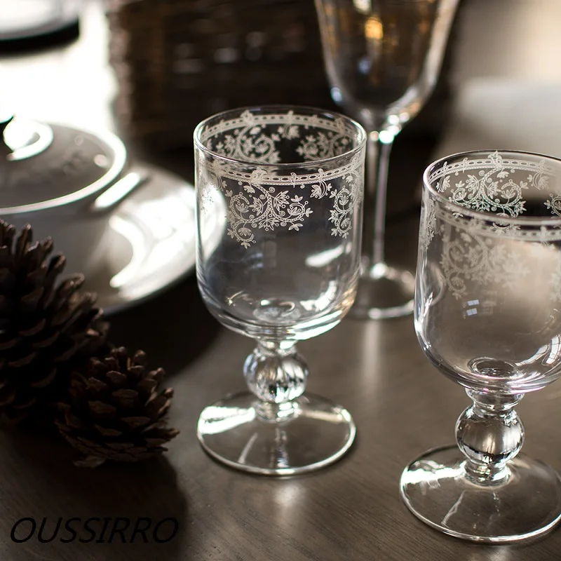 

Carving Flower Champagne Flutes Serial Lead-free Glass Luxury Design Wine Cocktail Glass Goblet Birthday Weddign Gift Home Decor