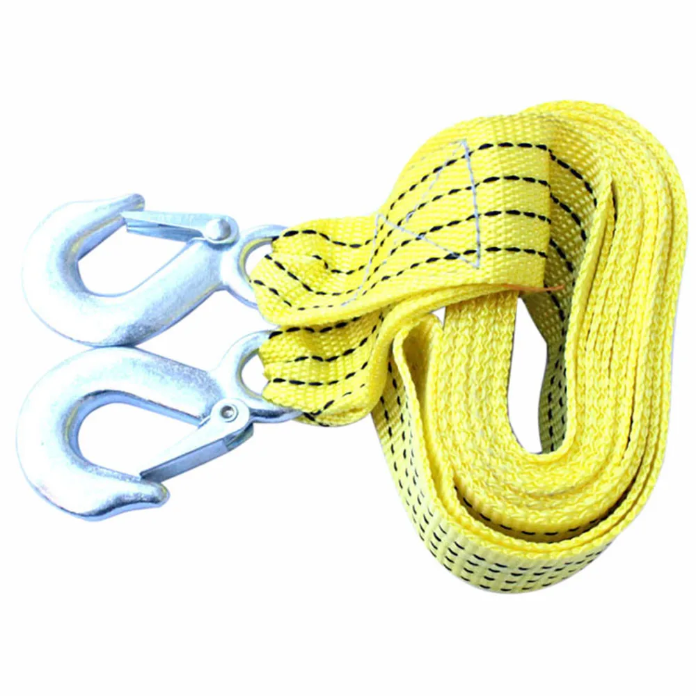 pretty 3 Tons Car Tow Cable Towing Strap Rope with Hooks Emergency