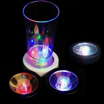 

120pcs RGB Color Changing LED Coaster Flashing Light Beer Wine Glass Drinking Bottle Cup Mat Coaster Club Bar